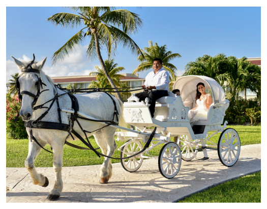 Planner reviewing timeline in venue courtyard
